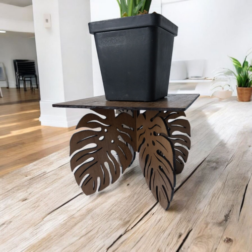 Wooden Monstera Pot Stand