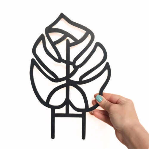 STYLISH ACRYLIC MONSTERA THEMED TRELLIS / PLANT SUPPORT (30X19CM)